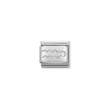 Load image into Gallery viewer, COMPOSABLE CLASSIC LINK 330302/11 AQUARIUS ZODIAC WITH CZ IN 925 SILVER
