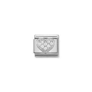 COMPOSABLE CLASSIC LINK 330304/01 HEART WITH CZ IN 925 SILVER