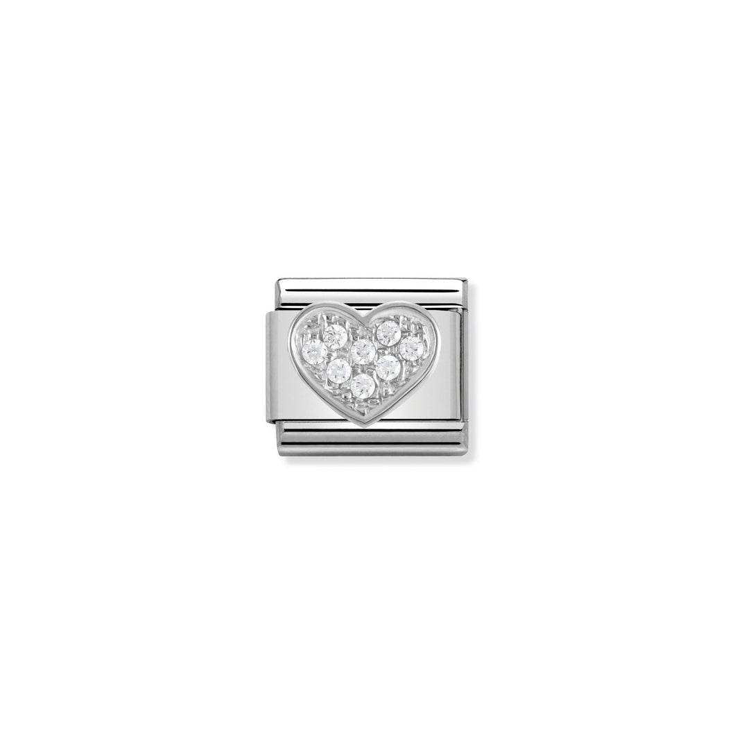 COMPOSABLE CLASSIC LINK 330304/01 HEART WITH CZ IN 925 SILVER