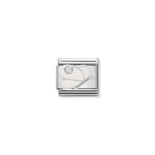 Load image into Gallery viewer, COMPOSABLE CLASSIC LINK 330305/08 WHITE BUTTERFLY WITH CZ &amp; ENAMEL IN 925 SILVER
