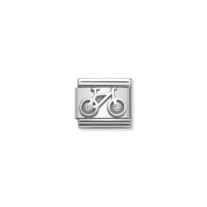 COMPOSABLE CLASSIC LINK 330311/04 BICYCLE WITH WHITE CZ IN 925 SILVER