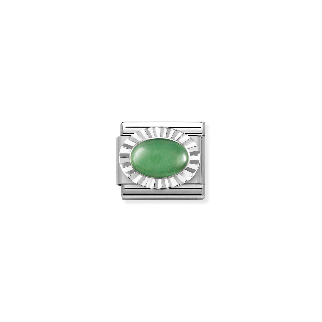 COMPOSABLE CLASSIC LINK 330507/23 GREEN AVENTURINE IN SILVER