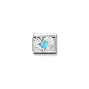 COMPOSABLE CLASSIC LINK 330508/06 TURQUOISE IN SILVER HEART