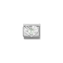 Load image into Gallery viewer, COMPOSABLE CLASSIC LINK 330508/31 MILKY AQUAMARINE IN SILVER HEART
