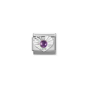 COMPOSABLE CLASSIC LINK 330508/35 AMETHYST IN SILVER HEART