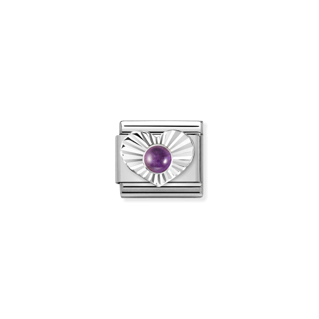 COMPOSABLE CLASSIC LINK 330508/35 AMETHYST IN SILVER HEART