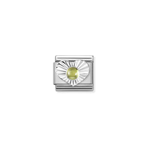 COMPOSABLE CLASSIC LINK 330508/36 PERIDOT IN SILVER HEART