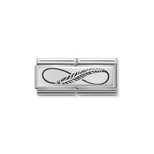 Load image into Gallery viewer, COMPOSABLE CLASSIC DOUBLE LINK 330710/12 INFINITY FEATHER IN 925 SILVER
