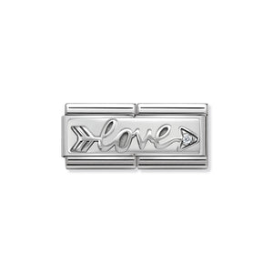 COMPOSABLE CLASSIC DOUBLE LINK 330730/02 LOVE ARROW WITH CZ IN 925 SILVER
