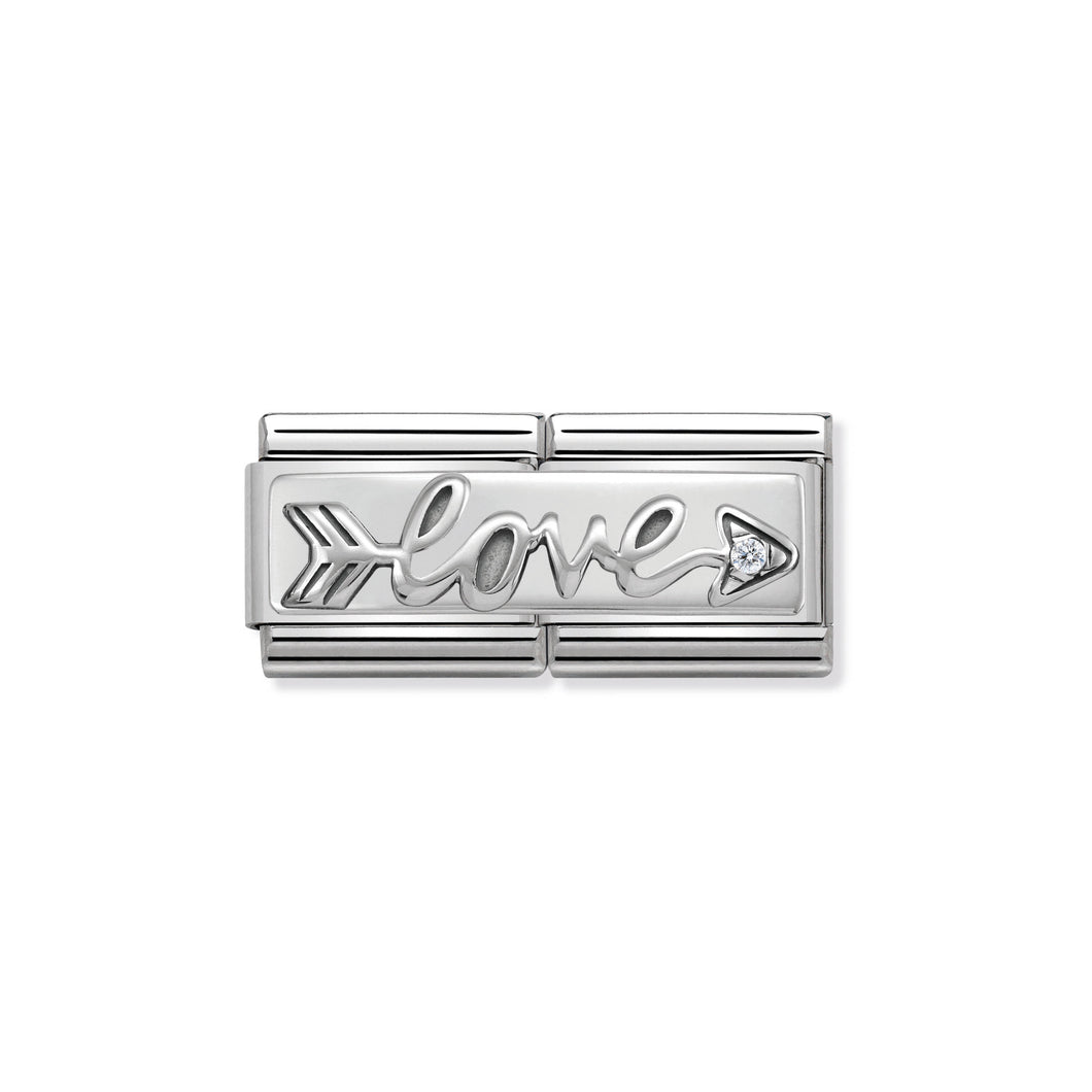 COMPOSABLE CLASSIC DOUBLE LINK 330730/02 LOVE ARROW WITH CZ IN 925 SILVER