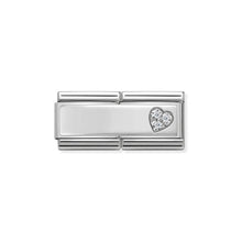 Load image into Gallery viewer, COMPOSABLE CLASSIC DOUBLE LINK 330731/09 HEART WITH CZ IN 925 SILVER
