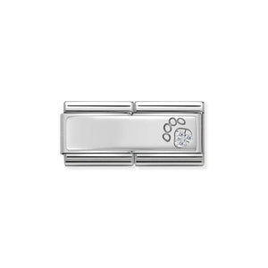 COMPOSABLE CLASSIC DOUBLE LINK 330731/13 PAW PRINT WITH CZ IN 925 SILVER