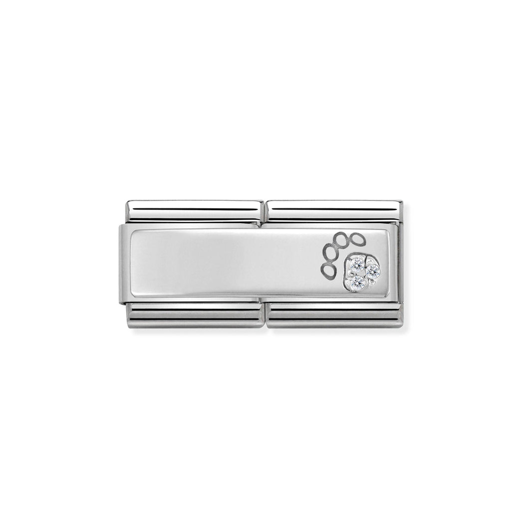 COMPOSABLE CLASSIC DOUBLE LINK 330731/13 PAW PRINT WITH CZ IN 925 SILVER
