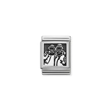 Load image into Gallery viewer, COMPOSABLE &lt;STRONG&gt;BIG LINK&lt;/STRONG&gt; 332111/09 SNOWBOARDERS IN 925 SILVER
