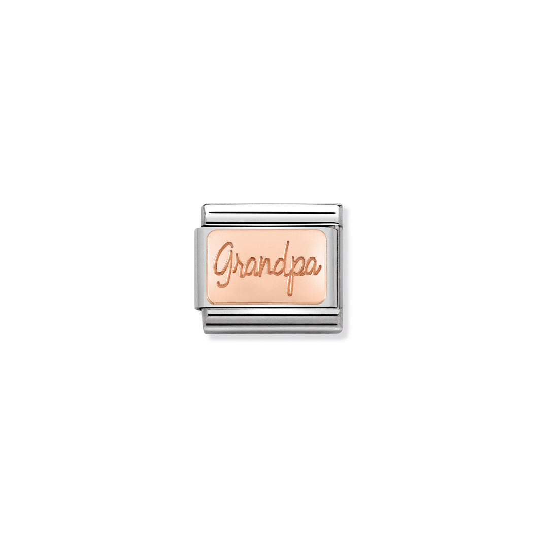 COMPOSABLE CLASSIC LINK 430101/35 GRANDPA PLATE IN 9K ROSE GOLD