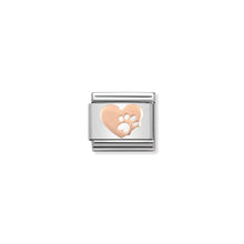 Load image into Gallery viewer, COMPOSABLE CLASSIC LINK 430104/12 HEART WITH FOOTPRINTS IN 9K ROSE GOLD
