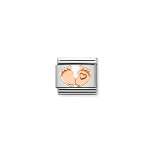 COMPOSABLE CLASSIC LINK 430104/32 FEET WITH HEART IN 9K ROSE GOLD