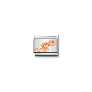 COMPOSABLE CLASSIC LINK 430106/13 TREBLE CLEF IN 9K ROSE GOLD