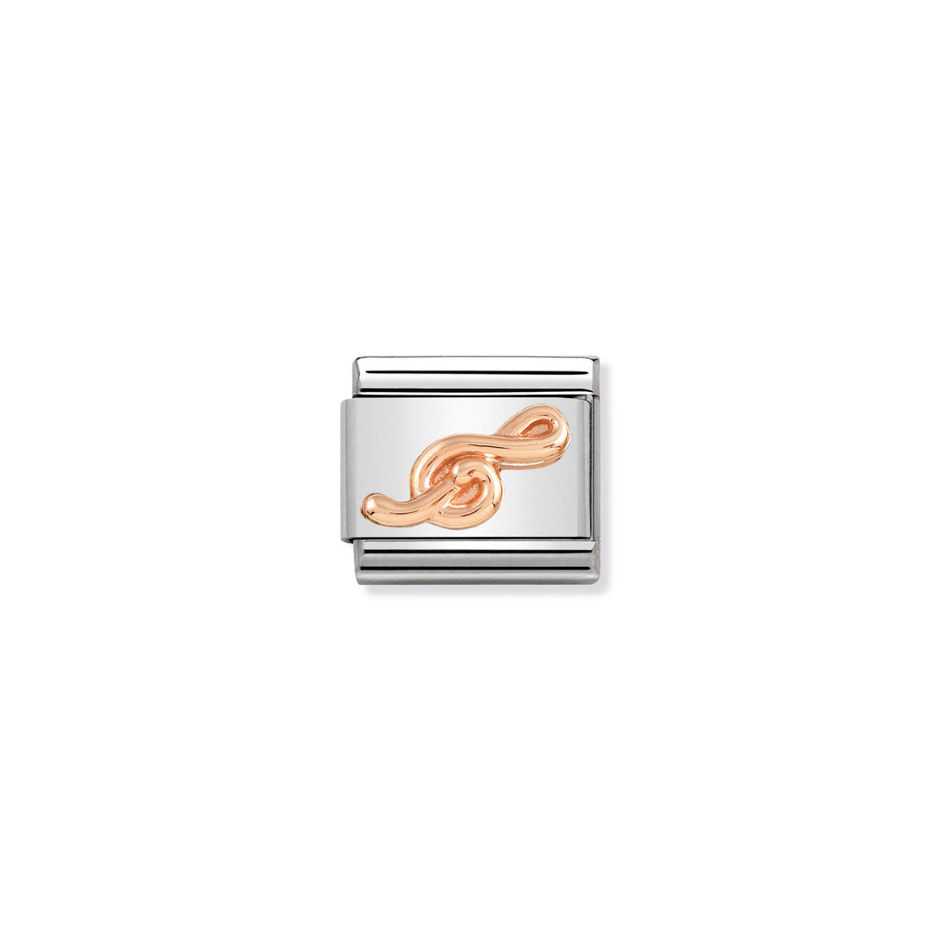 COMPOSABLE CLASSIC LINK 430106/13 TREBLE CLEF IN 9K ROSE GOLD