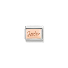 Load image into Gallery viewer, COMPOSABLE CLASSIC LINK 430108/06 GRANDSON ENGRAVED 9K ROSE GOLD PLATE
