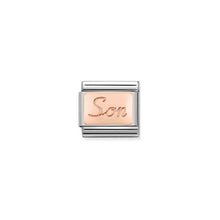 Load image into Gallery viewer, COMPOSABLE CLASSIC LINK 430108/07 SON ENGRAVED 9K ROSE GOLD PLATE
