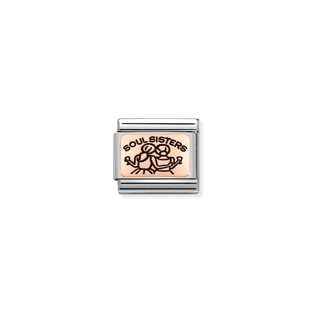 COMPOSABLE CLASSIC LINK 430111/09 SOUL SISTERS IN 9K ROSE GOLD