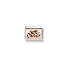 Load image into Gallery viewer, COMPOSABLE CLASSIC LINK 430111/14 MERRY CHRISTMAS IN 9K ROSE GOLD
