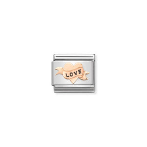 COMPOSABLE CLASSIC LINK 430202/14 HEART LOVE IN 9K ROSE GOLD