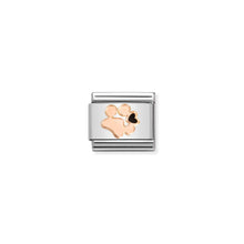 Load image into Gallery viewer, COMPOSABLE CLASSIC LINK 430202/18 PAW PRINT WITH BLACK HEART IN 9K ROSE GOLD
