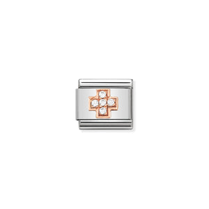 COMPOSABLE CLASSIC LINK 430302/29 CROSS WITH CZ IN 9K ROSE GOLD