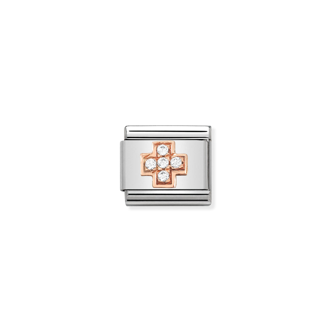 COMPOSABLE CLASSIC LINK 430302/29 CROSS WITH CZ IN 9K ROSE GOLD