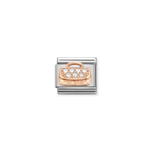 COMPOSABLE CLASSIC LINK 430302/31 BAG WITH CZ IN 9K ROSE GOLD