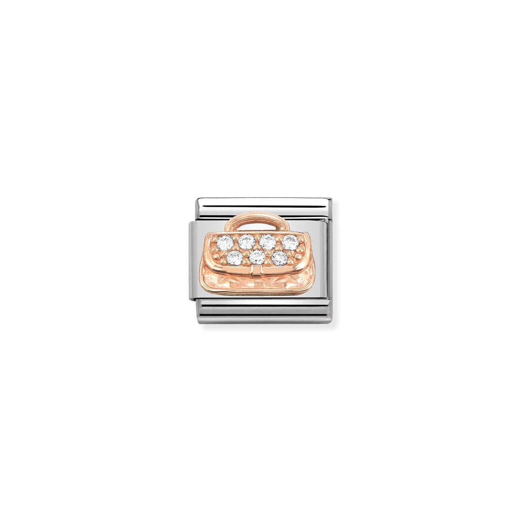 COMPOSABLE CLASSIC LINK 430302/31 BAG WITH CZ IN 9K ROSE GOLD