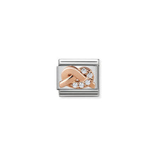 Load image into Gallery viewer, COMPOSABLE CLASSIC LINK 430302/06 WHITE KNOT 9K ROSE GOLD &amp; CZ
