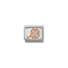 Load image into Gallery viewer, COMPOSABLE CLASSIC LINK 430302/14 CLOVER 9K ROSE GOLD &amp; CZ
