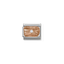 Load image into Gallery viewer, COMPOSABLE CLASSIC LINK 430303/01 LINES WITH WHITE CZ 9K ROSE GOLD
