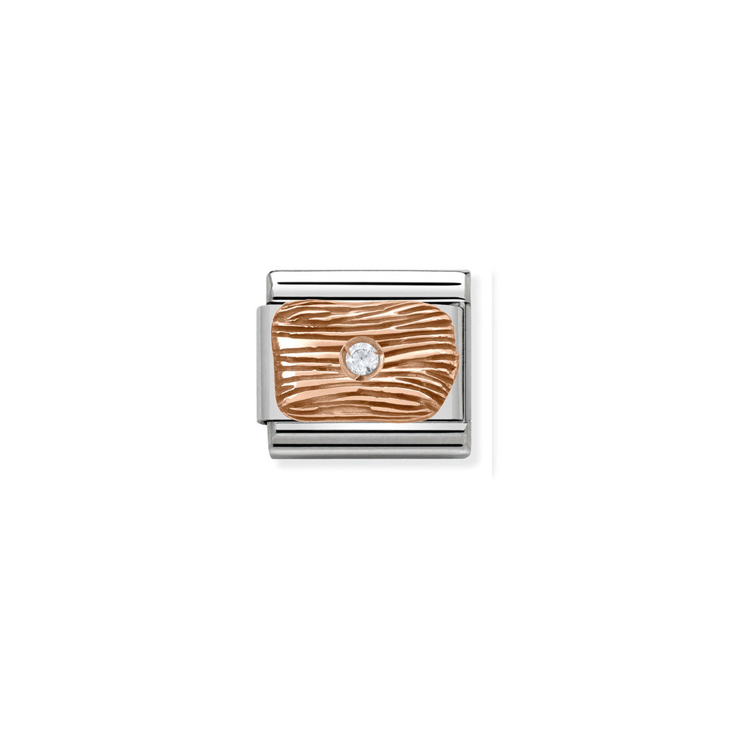 COMPOSABLE CLASSIC LINK 430303/01 LINES WITH WHITE CZ 9K ROSE GOLD