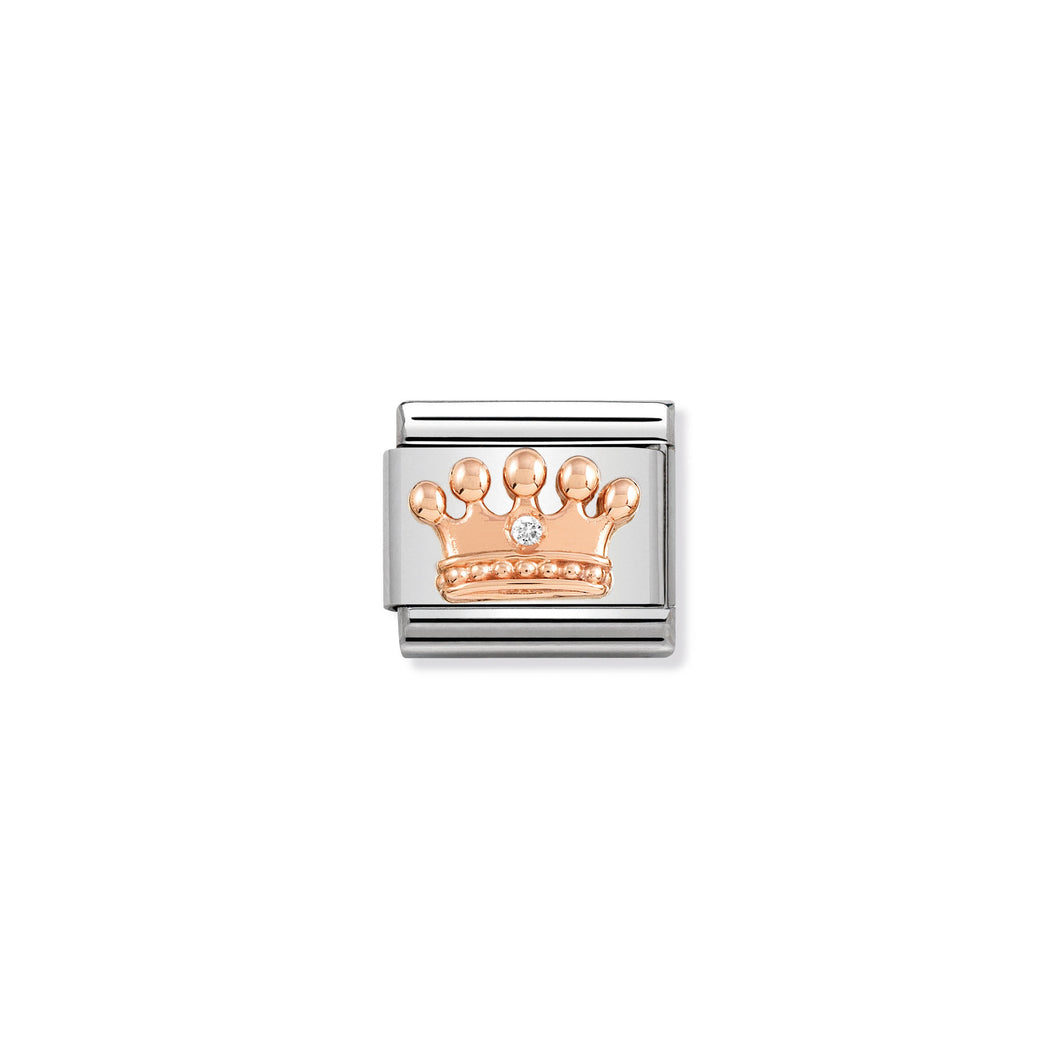 COMPOSABLE CLASSIC LINK 430305/24 CROWN IN 9K ROSE GOLD & CZ