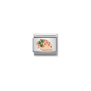 COMPOSABLE CLASSIC LINK 430305/31 STRAWBERRY IN 9K ROSE GOLD & CZ