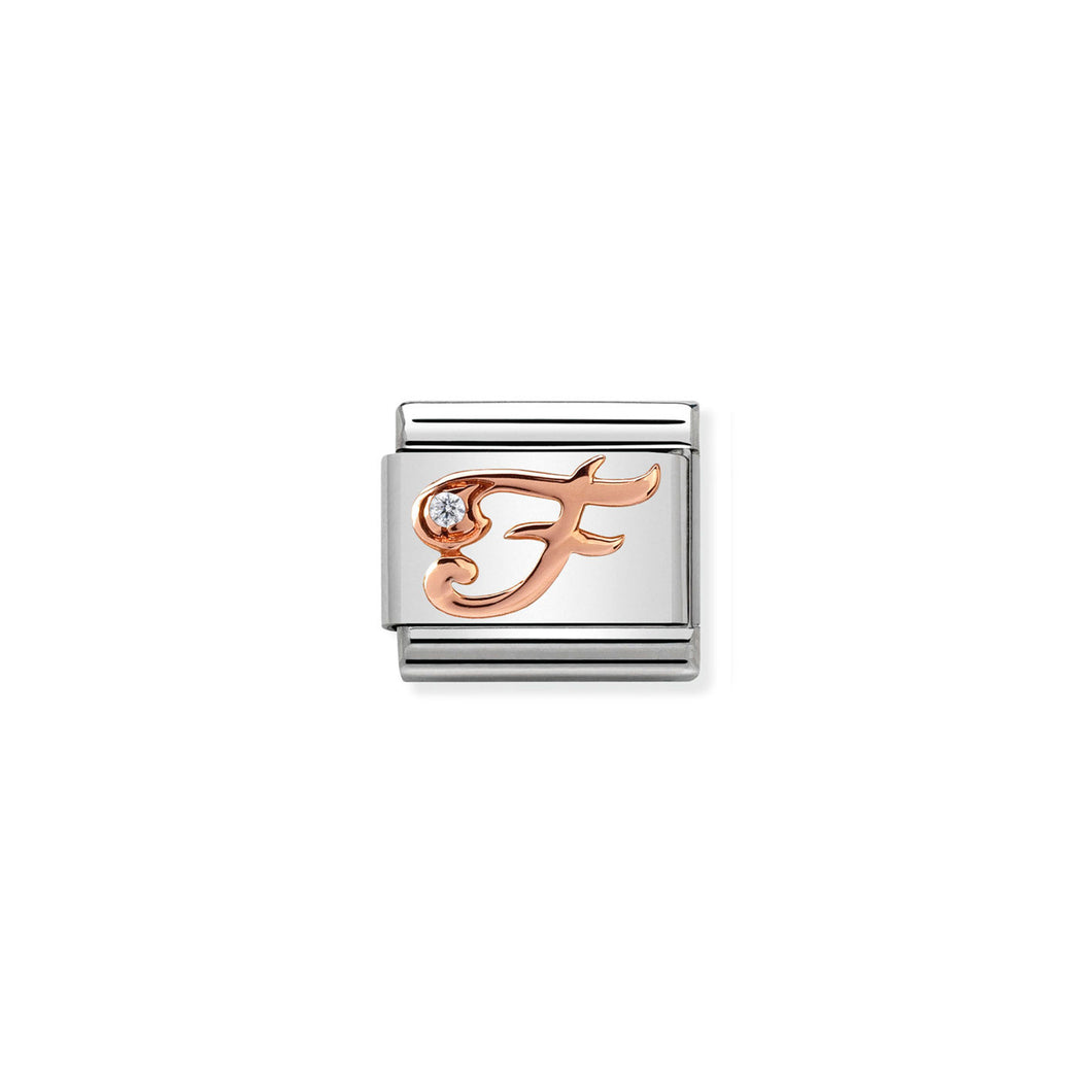COMPOSABLE CLASSIC LINK 430310/06 LETTER F IN 9K ROSE GOLD