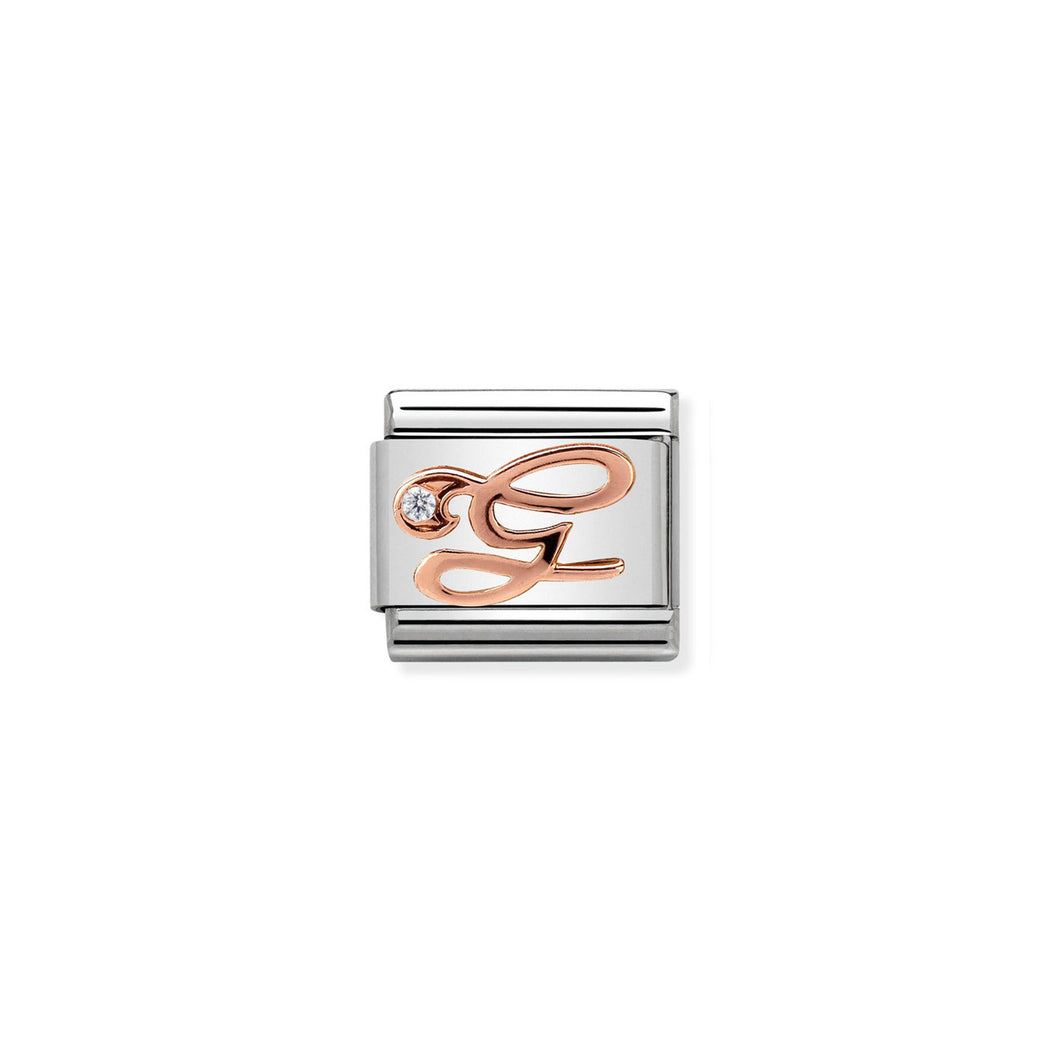 COMPOSABLE CLASSIC LINK 430310/07 LETTER G IN 9K ROSE GOLD