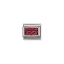 Load image into Gallery viewer, COMPOSABLE CLASSIC LINK 430313/05 RECTANGLE WITH FUCHSIA PAVÉ CZ IN 9K ROSE GOLD
