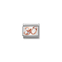 Load image into Gallery viewer, COMPOSABLE CLASSIC LINK 430315/30 NUMBER 30 IN 9K ROSE GOLD AND CZ
