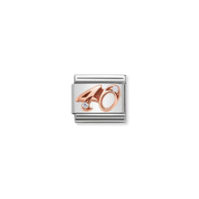 Load image into Gallery viewer, COMPOSABLE CLASSIC LINK 430315/40 NUMBER 40 IN 9K ROSE GOLD AND CZ
