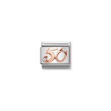 Load image into Gallery viewer, COMPOSABLE CLASSIC LINK 430315/50 NUMBER 50 IN 9K ROSE GOLD AND CZ
