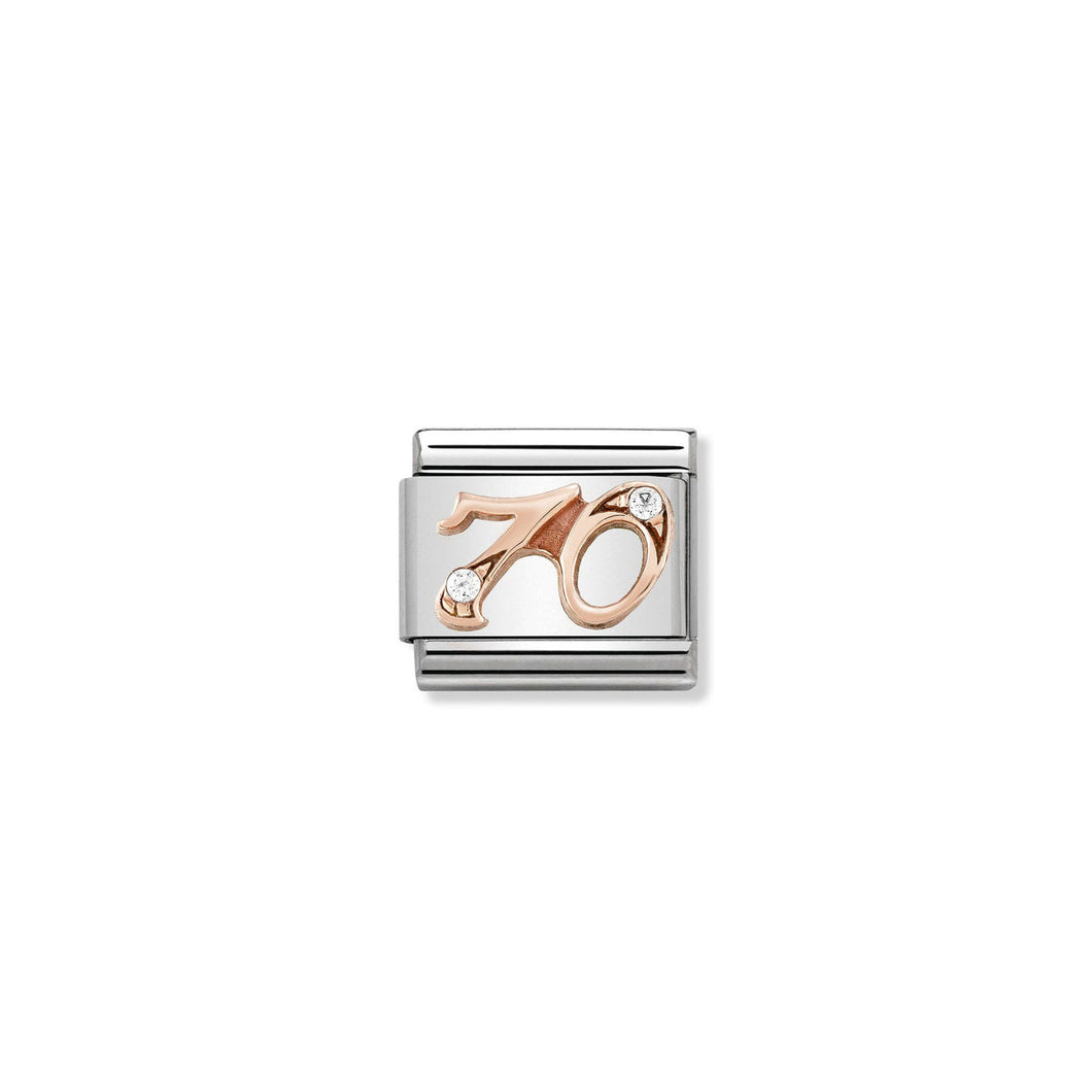 COMPOSABLE CLASSIC LINK 430315/70 NUMBER 70 IN 9K ROSE GOLD AND CZ