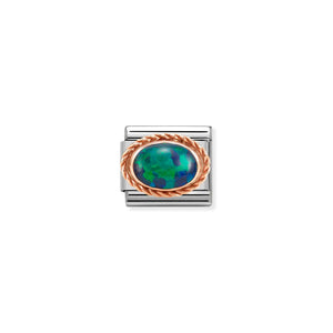 COMPOSABLE CLASSIC LINK 430507/26 GREEN OPAL IN 9K ROSE GOLD