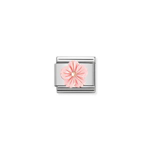 COMPOSABLE CLASSIC LINK 430510/03 FLOWER IN ROSE CORAL IN 9K ROSE GOLD