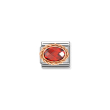 Load image into Gallery viewer, COMPOSABLE CLASSIC LINK 430603/005 OVAL FACETED RED IN 9K ROSE GOLD

