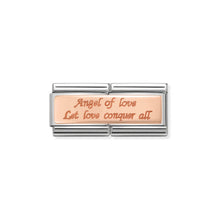 Load image into Gallery viewer, COMPOSABLE CLASSIC DOUBLE LINK 430710/11 ANGEL OF LOVE LET LOVE CONQUER IN 9K ROSE GOLD

